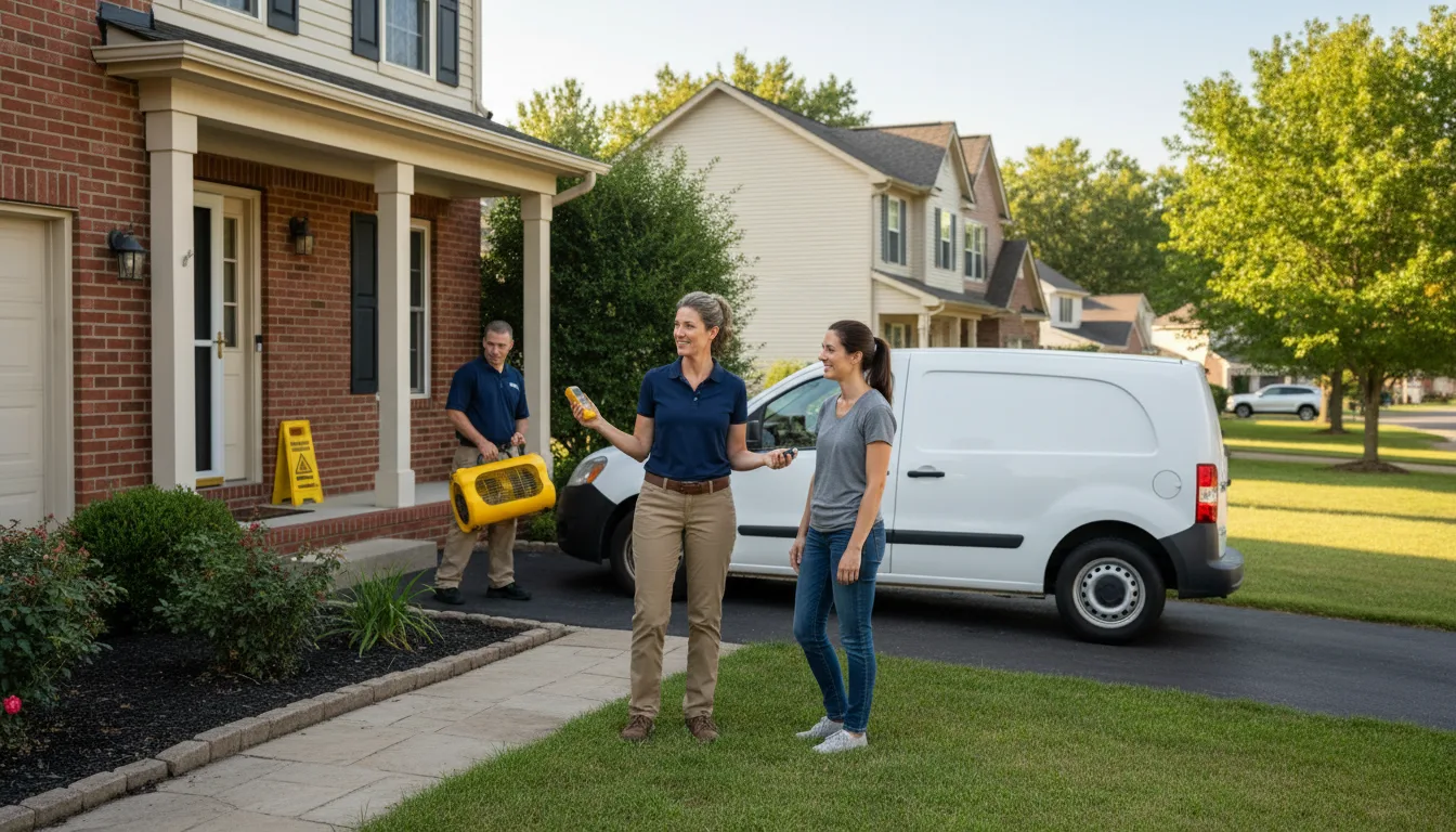Residential water damage restoration in Easton, KS